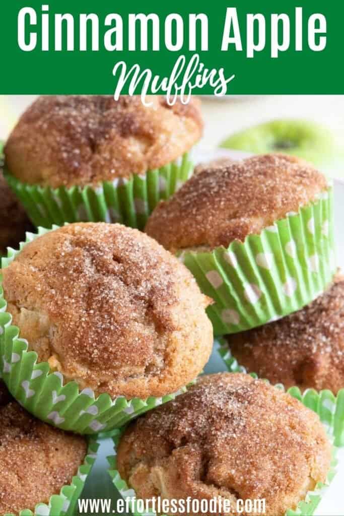 Cinnamon apple muffins pin image.