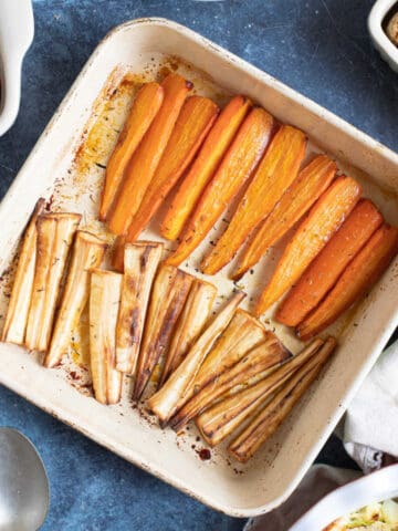 Honey roasted carrots and parsnips.