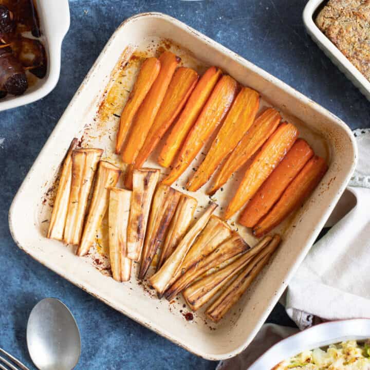 Honey roasted carrots and parsnips.