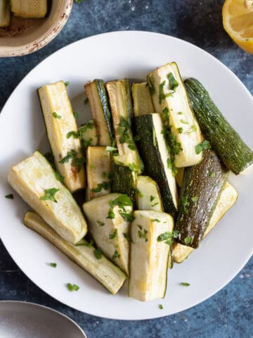 Oven roasted courgettes.