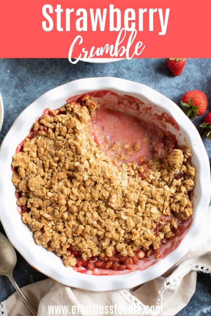 Strawberry crumble pin image.