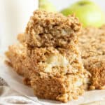 A stack of apple flapjacks.