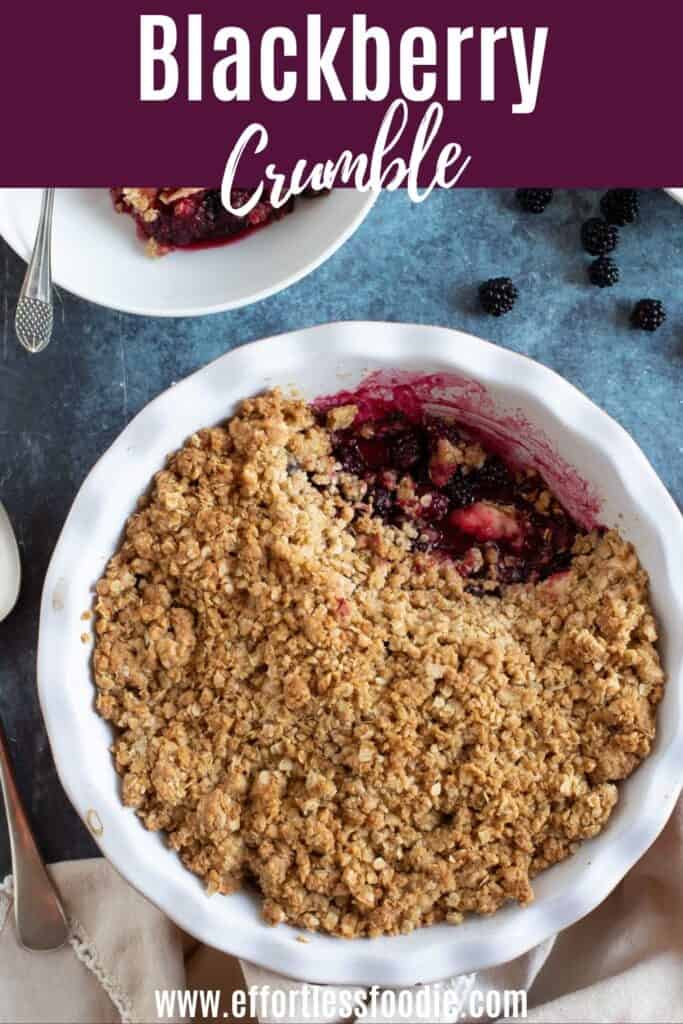 Blackberry crumble pin image.