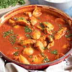 Chicken pathia curry with coriander.