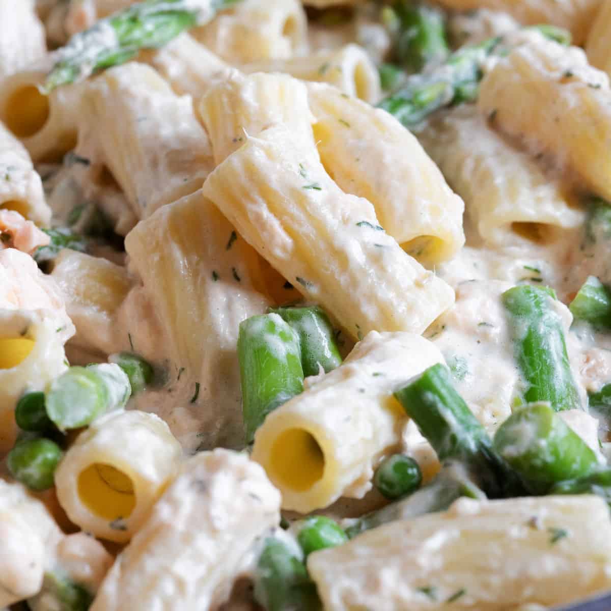 Hot Smoked Salmon and Asparagus Pasta - Effortless Foodie