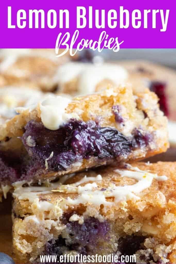 Lemon Blueberry Blondies pin image.