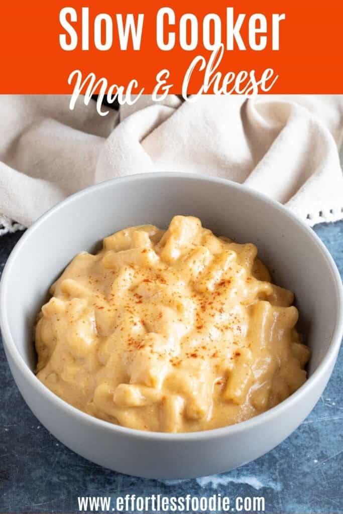 Slow cooker mac and cheese for pinterest.