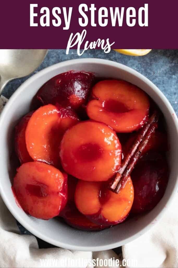 Stewed plums Pinterest image.