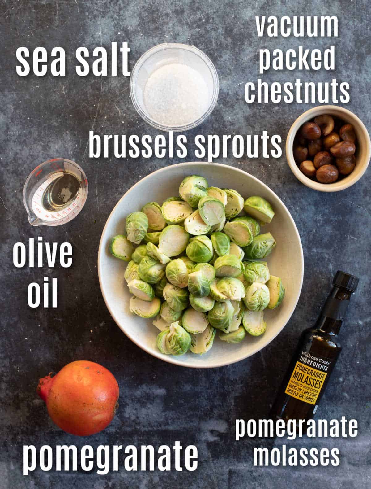 Ingredients to make air fryer brussels sprouts.