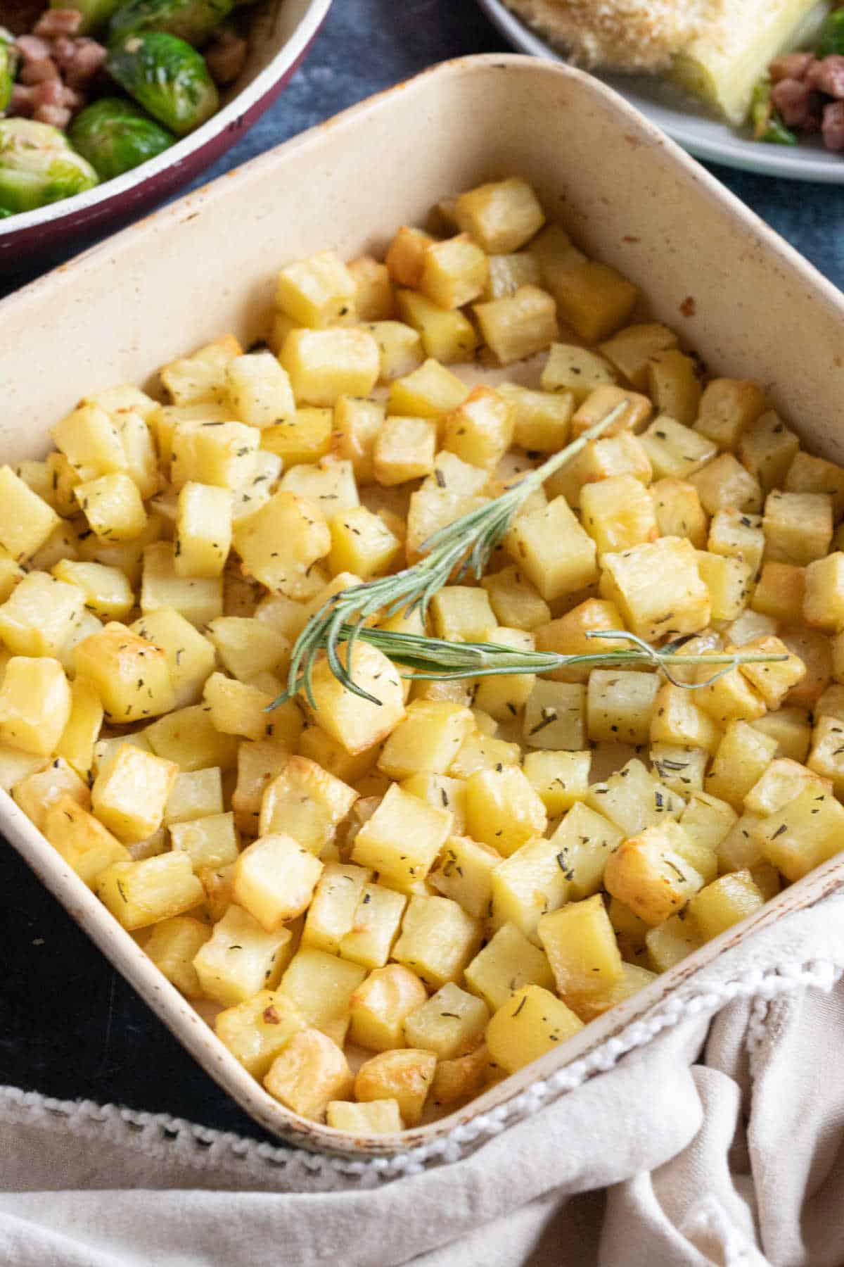 Parmentier potatoes with rosemary.