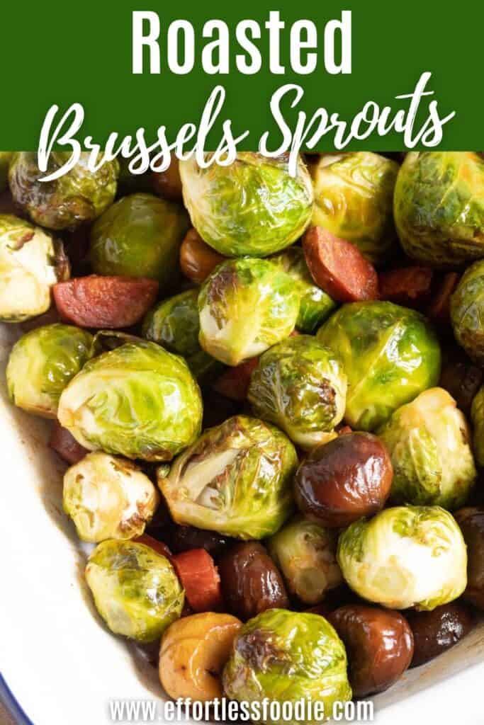 Roasted Brussels Sprouts pin image.