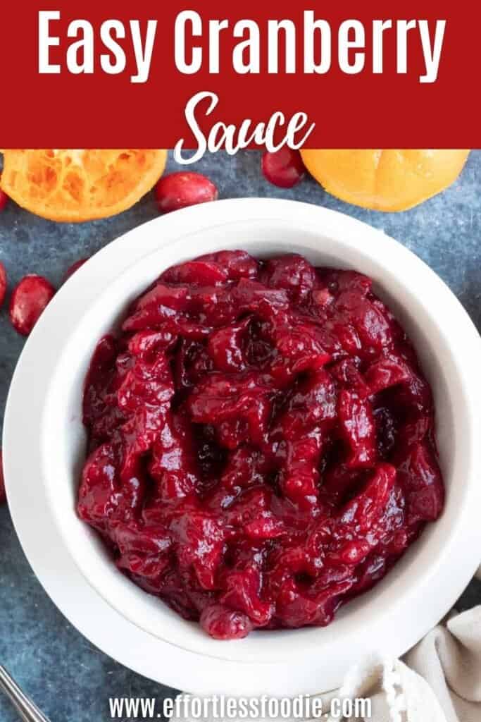 Cranberry sauce pin image.