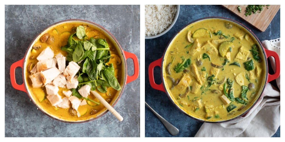 Turkey curry simmering on the hob.