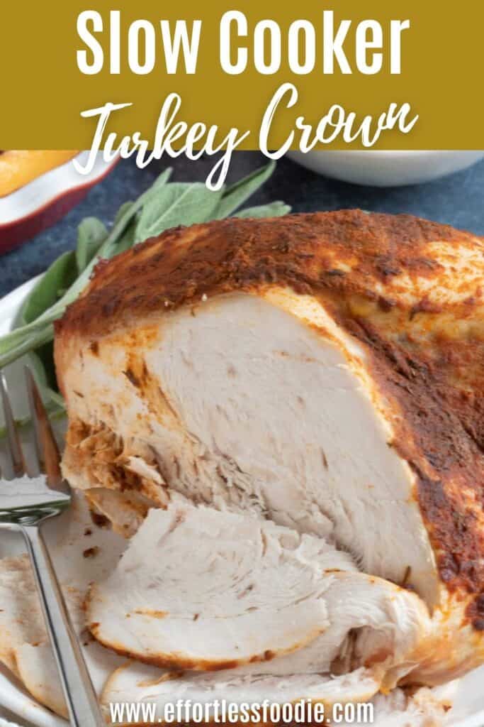 Slow cooker turkey crown pin image.