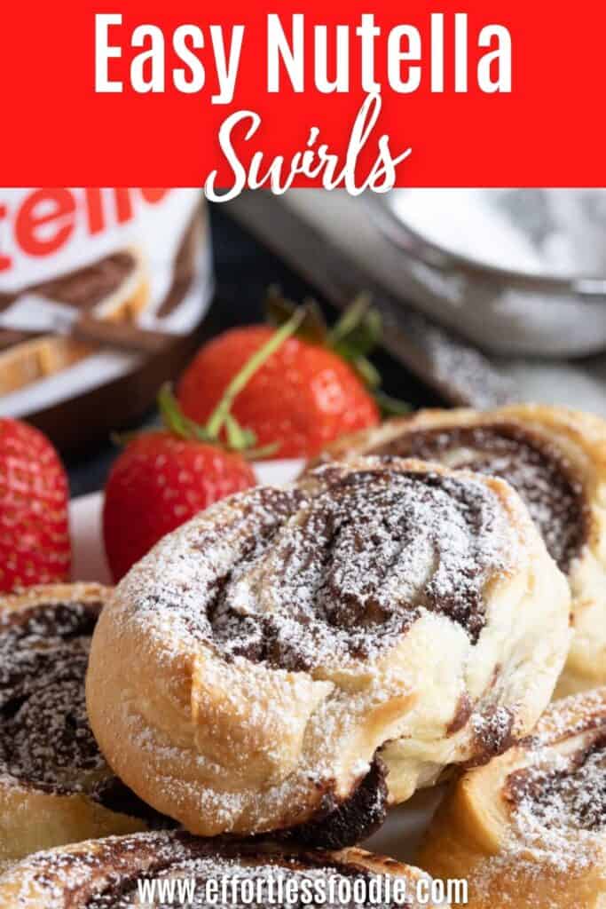 Nutella pinwheels pin image.