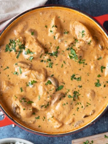 Pork stroganoff.