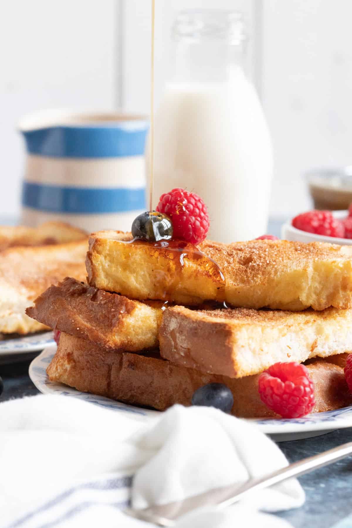 French toast with maple syrup.