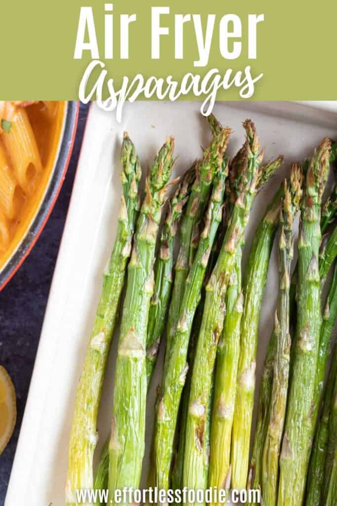 Air fryer asparagus pin image.