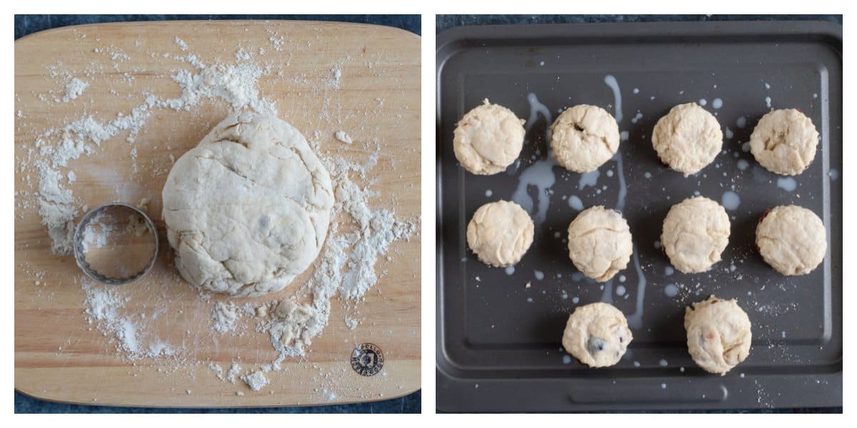 Scones on a baking try.