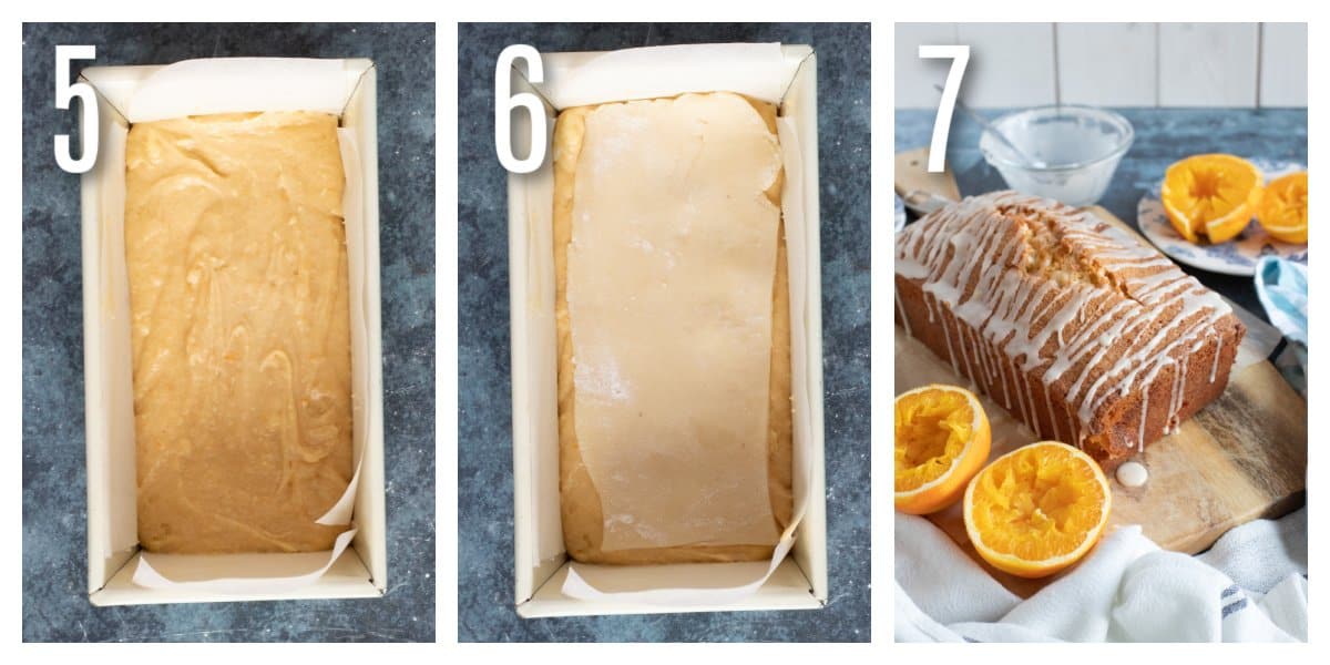 Baking the marzipan loaf cake - step by step images.
