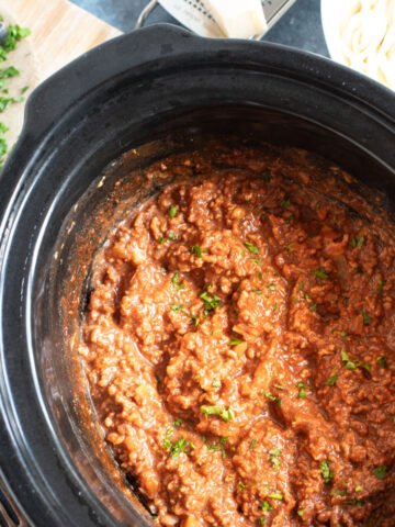 Slow cooker bolognese.