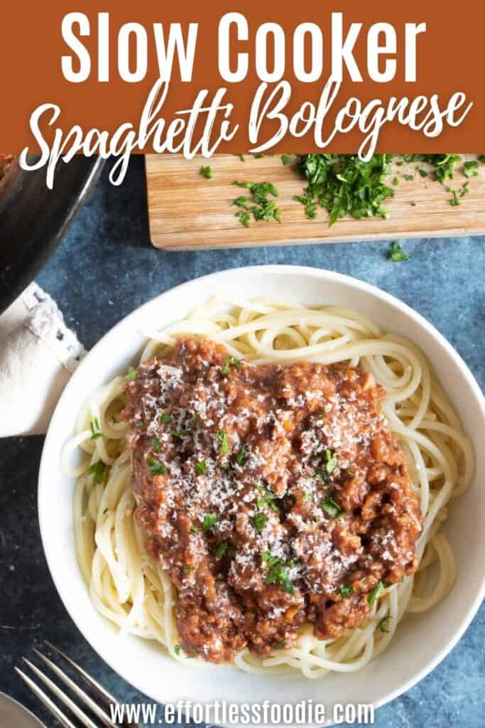 SLow Cooker Spag Bol pin image.