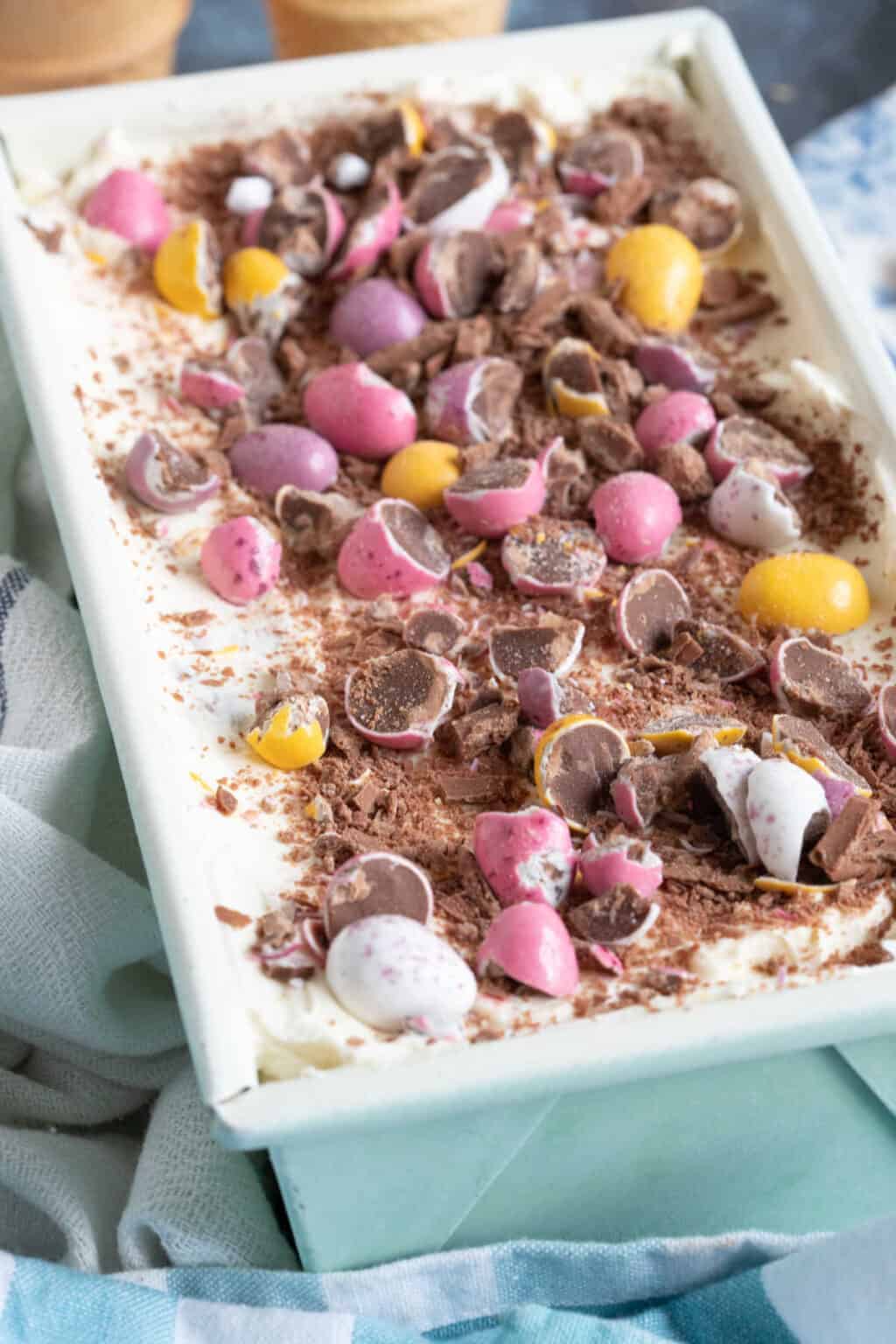 Easy Cadbury Mini Egg Ice Cream No Churn Recipe Effortless Foodie