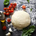 Easy pizza dough with plain flour.