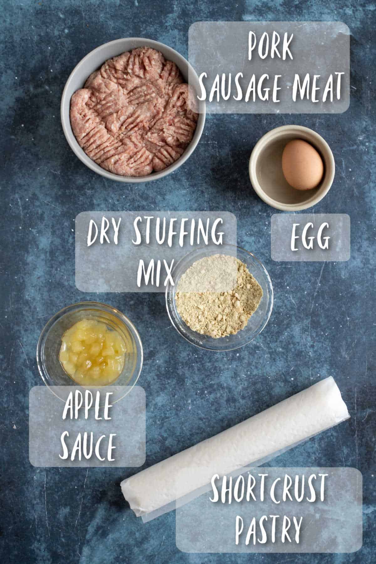 Ingredients for sausage rolls.