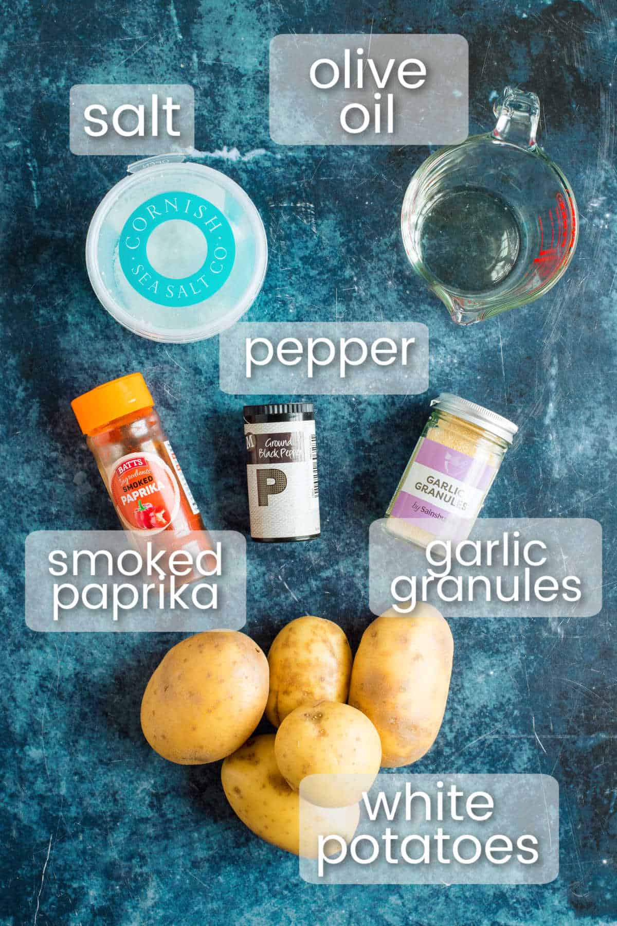Ingredients for air fryer roast potatoes.