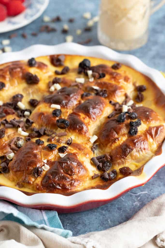 Easy Hot Cross Bun Bread and Butter Pudding Recipe Effortless Foodie