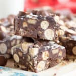 A stack of malteser tiffin bars.