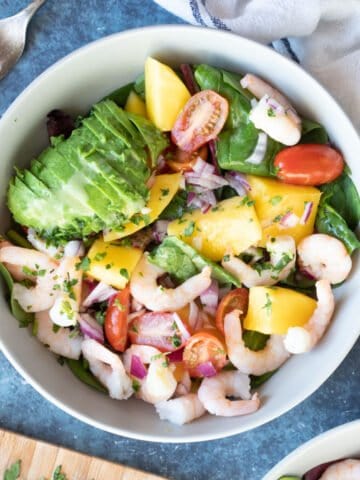 King prawn, avocado and mango salad.