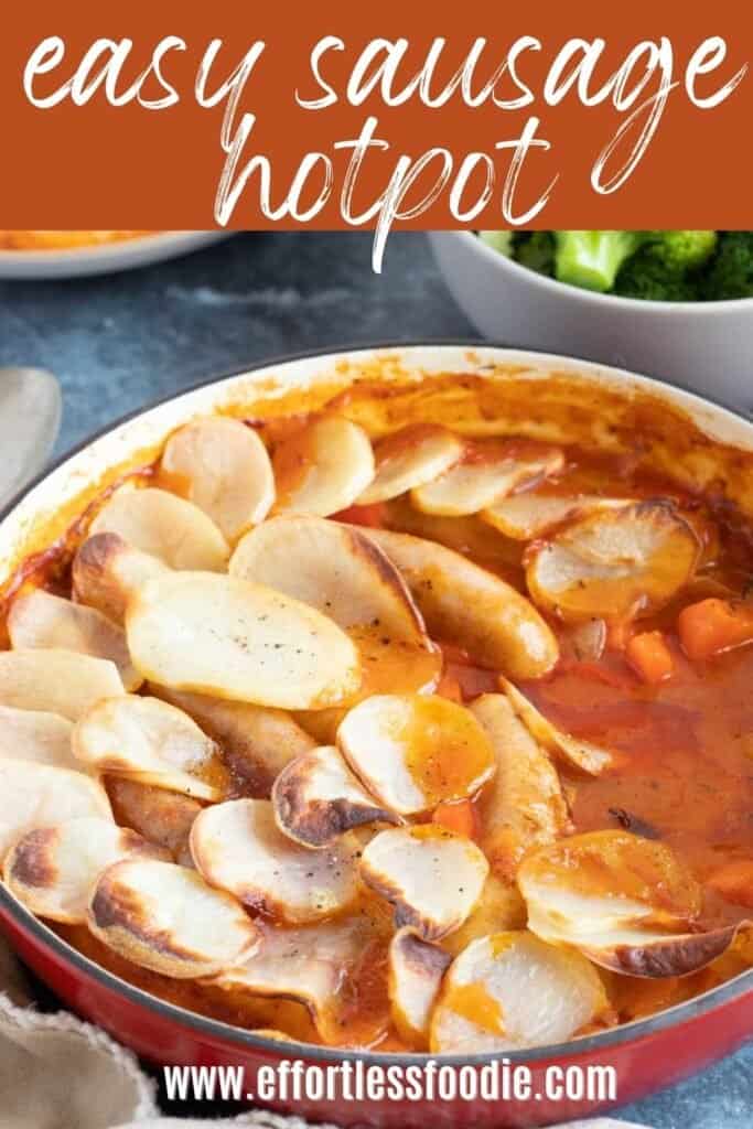 Sausage hotpot pin image.