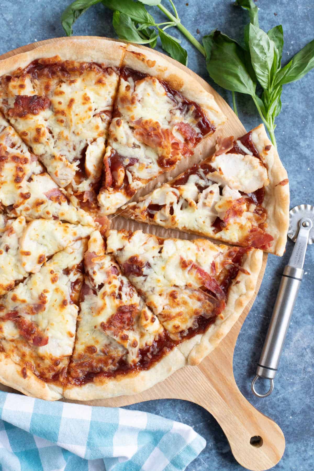 BBQ chicken pizza recipe.