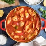 Chicken goulash with peppers.