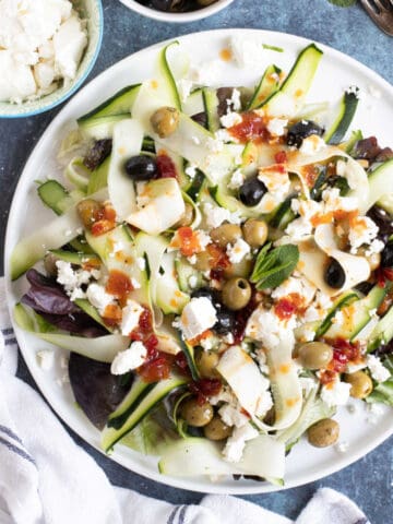 Courgette and feta salad.