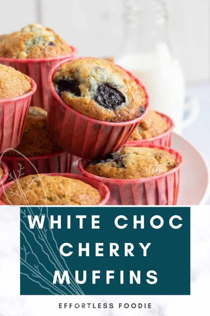 Cherry muffins pin image.