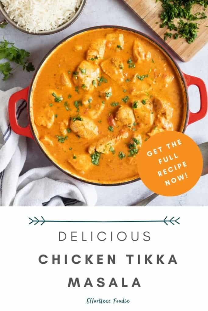 Chicken tikka masala pin image.