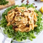 Coronation chicken pasta salad.