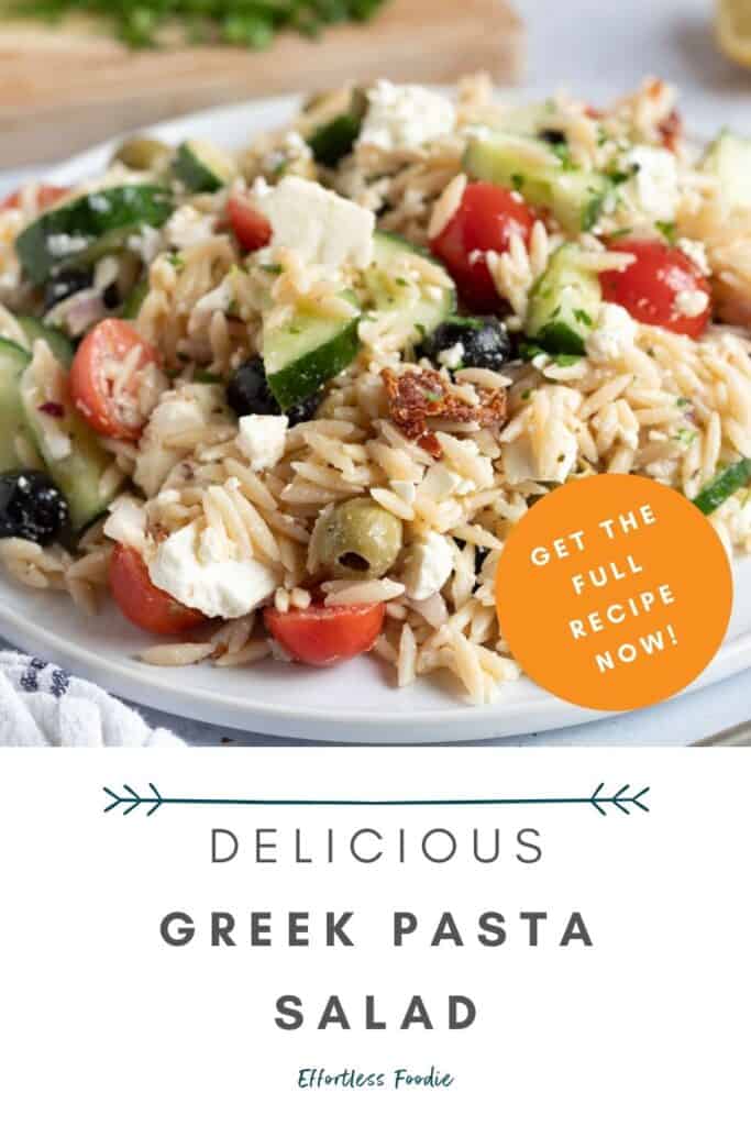 Greek orzo salad pin.