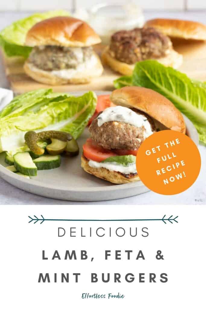 Lamb Feta and Mint Burgers Pin.