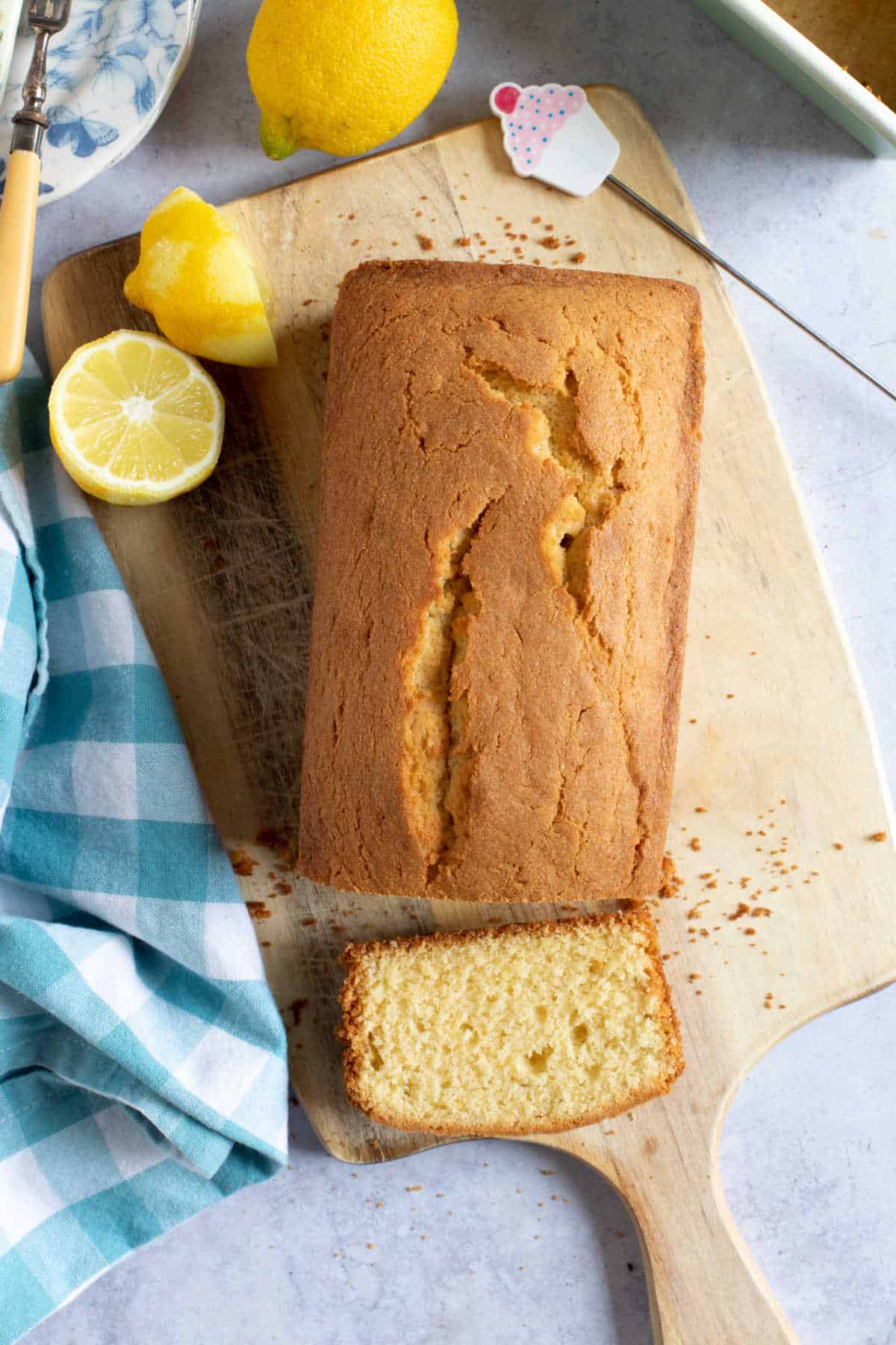 A slice of madeira cake.