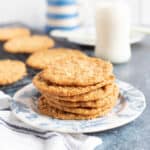 A stack of golden syrup cookies.