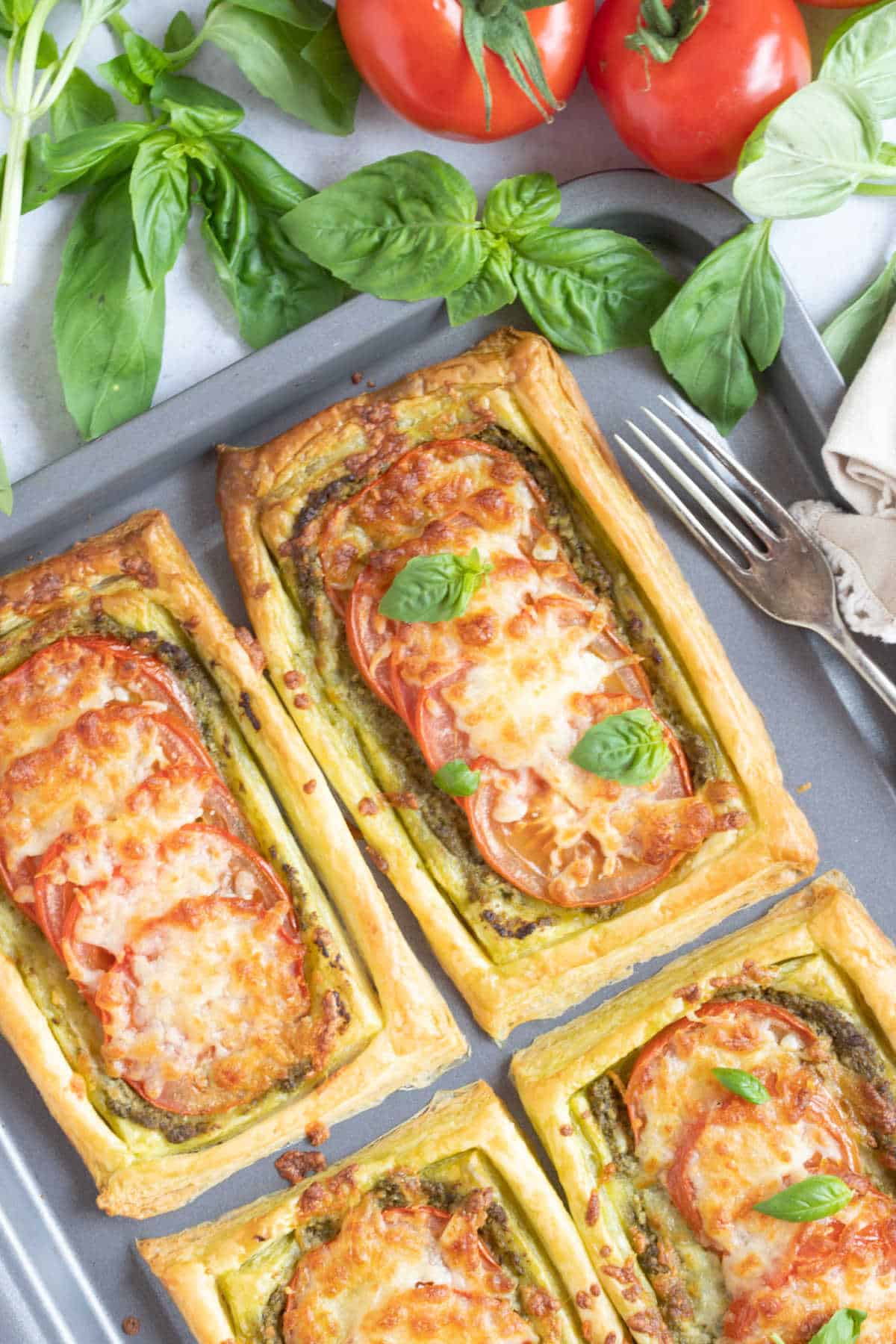 Savoury puff pastry tarts.