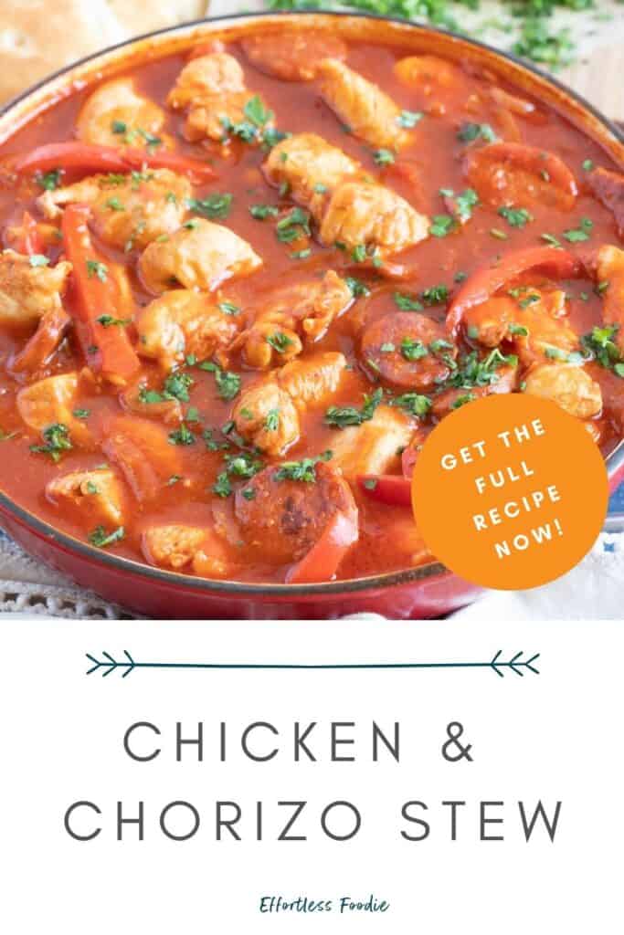Chicken and chorizo stew pin image