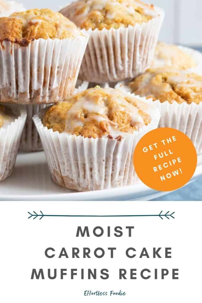 Carrot cake muffins pin image.