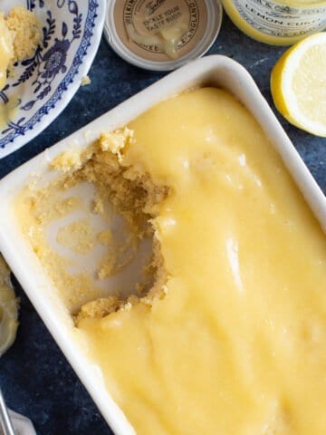 Microwave lemon sponge pudding.