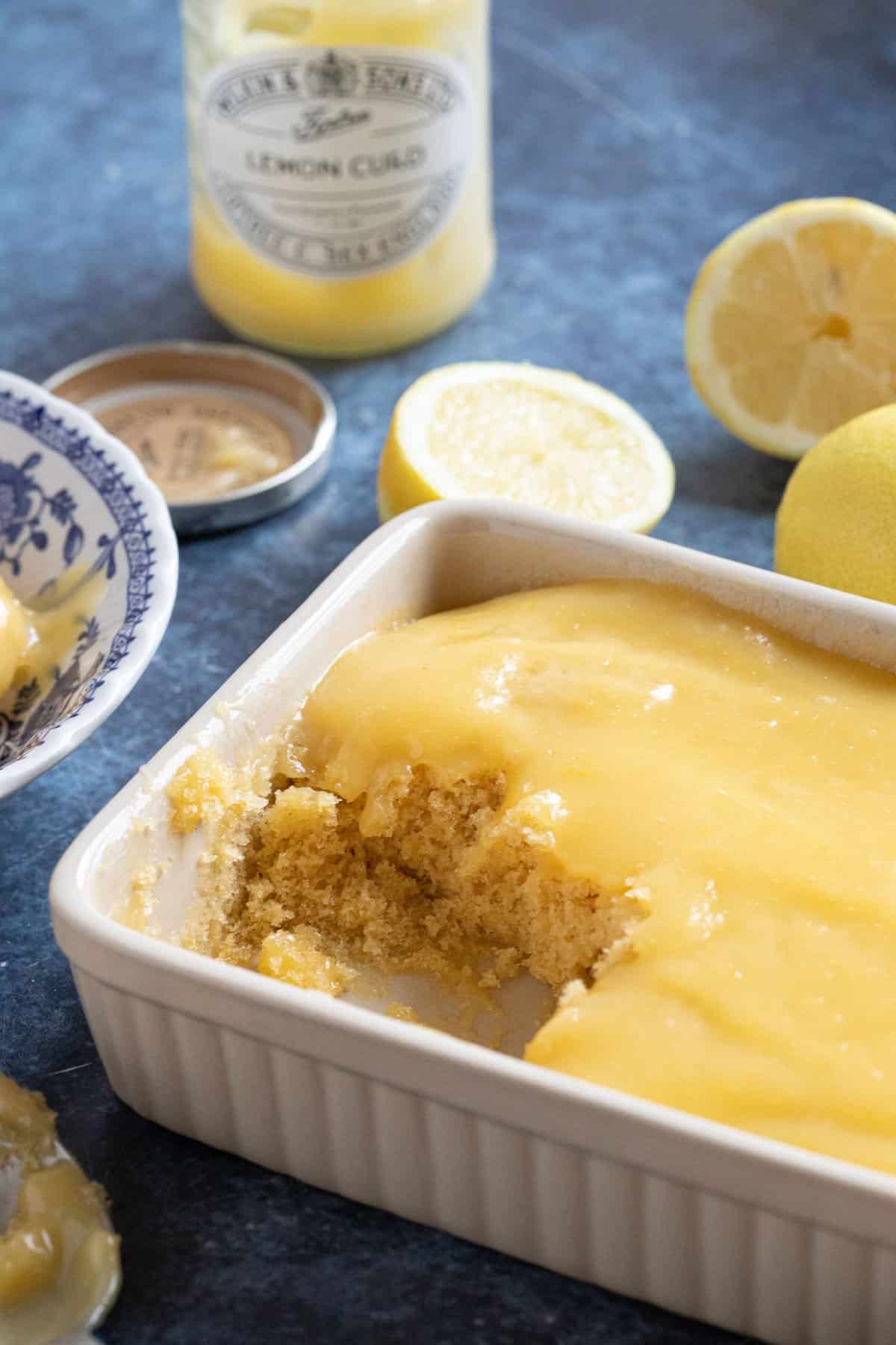 Microwave lemon curd pudding.