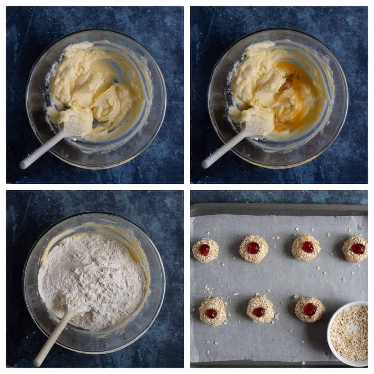 Step by step photo instructions for making melting moments biscuits.